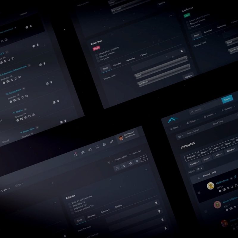 STYL commerce and administration screens